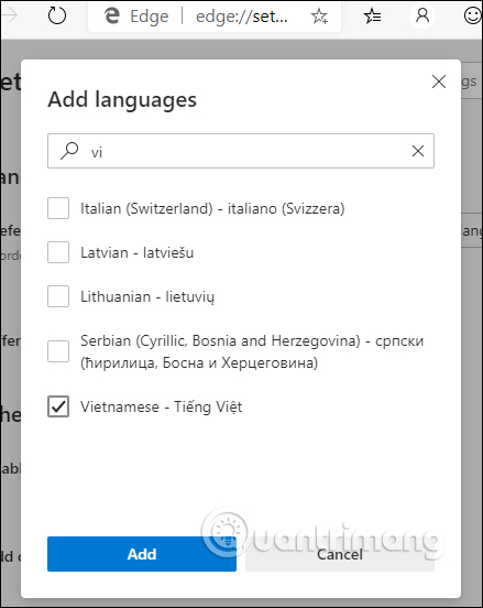 How to install Vietnamese for Microsoft Edge Chromium Picture 4