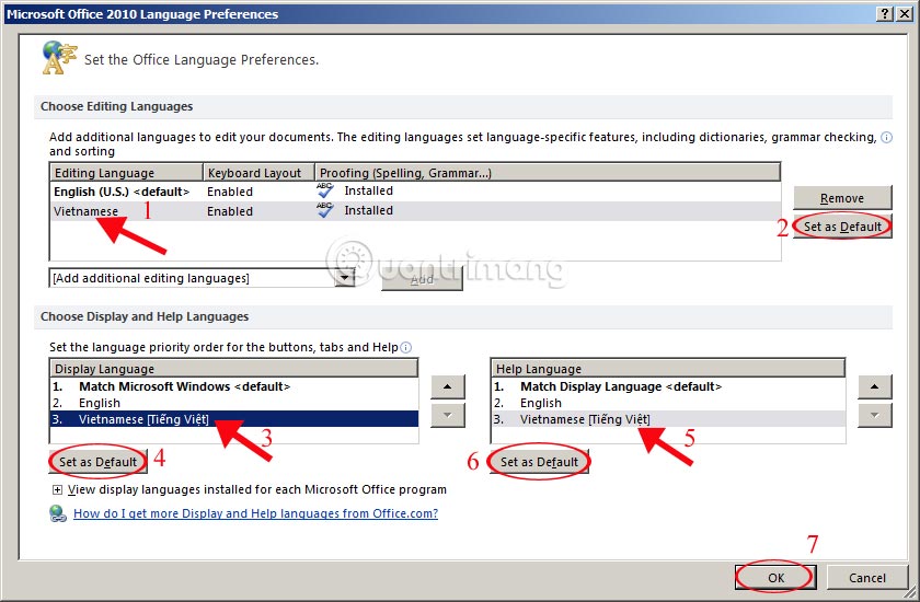How to install Vietnamese interface for Microsoft Office 2010 Picture 6