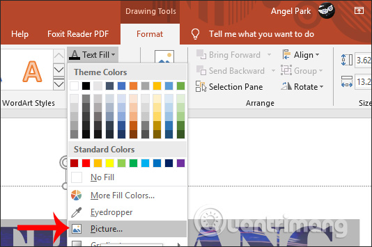 How to integrate pictures into text in PowerPoint Picture 1