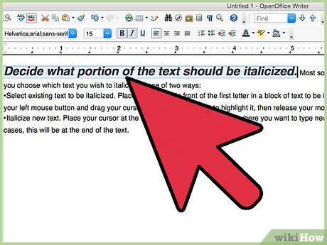 How to Italicize Picture 3