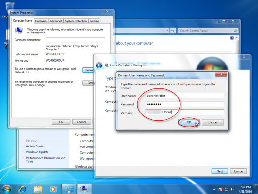 Picture 13 of How to join the domain in Windows 7