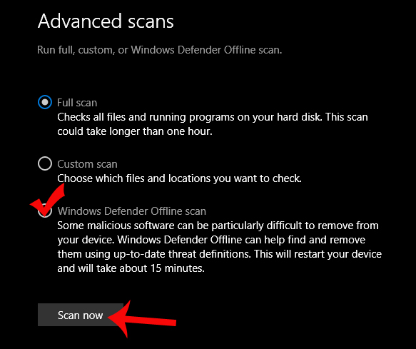 How to kill viruses with Windows Defender Offline on Windows 10 Creators Picture 4