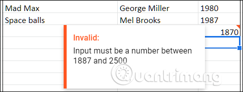 How to limit data with Data Validation in Google Sheets Picture 5