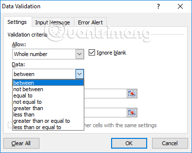 How to limit the value entered by Data Validation Excel Picture 2