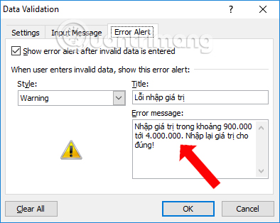 How to limit the value entered by Data Validation Excel Picture 4