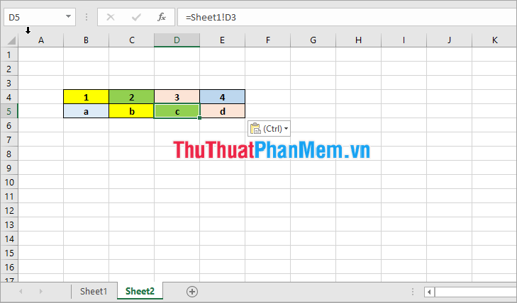 How to link data, connect data between 2 sheets in Excel Picture 9