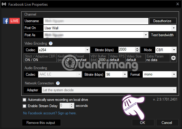 How to live stream Facebook using the software XSplit Broadcaster Picture 18