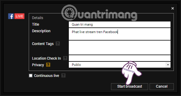 How to live stream Facebook using the software XSplit Broadcaster Picture 20