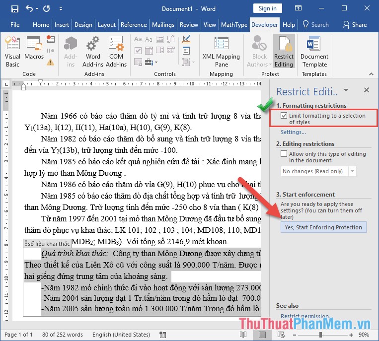 How to lock a data area in Word Picture 16