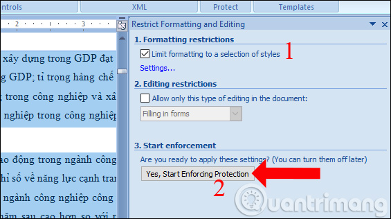 How to lock a data area on Word Picture 17