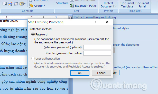 How to lock a data area on Word Picture 18