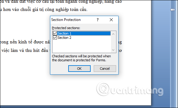 How to lock a data area on Word Picture 5