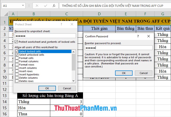 How to lock Excel Sheet, set a password for the sheet in Excel Picture 4