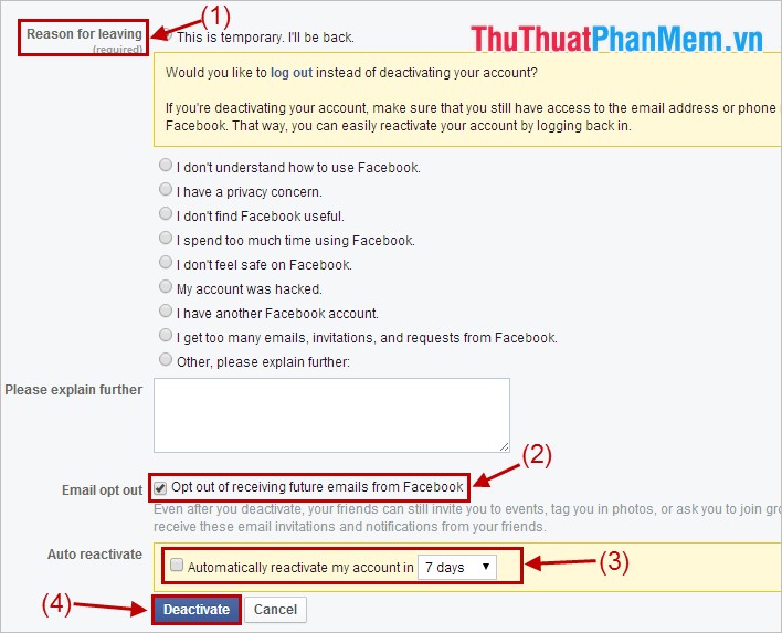 How to lock your Facebook account temporarily Picture 5