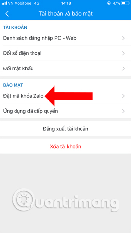 How to lock Zalo, set a password for Zalo to secure the message Picture 3