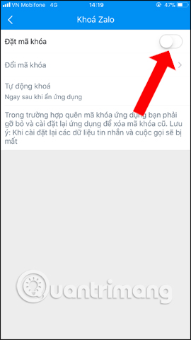 How to lock Zalo, set a password for Zalo to secure the message Picture 4
