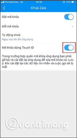 How to lock Zalo, set a password for Zalo to secure the message Picture 8