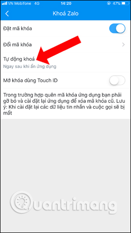 How to lock Zalo, set a password for Zalo to secure the message Picture 9