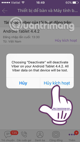 How to log off Viber accounts remotely on iOS and Android Picture 5
