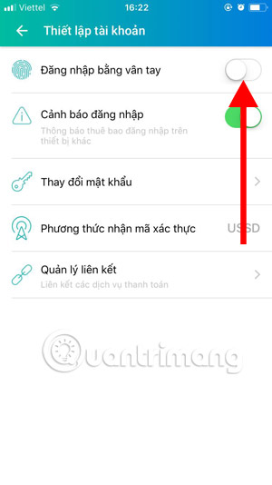 How to login by fingerprint on ViettelPay Picture 3
