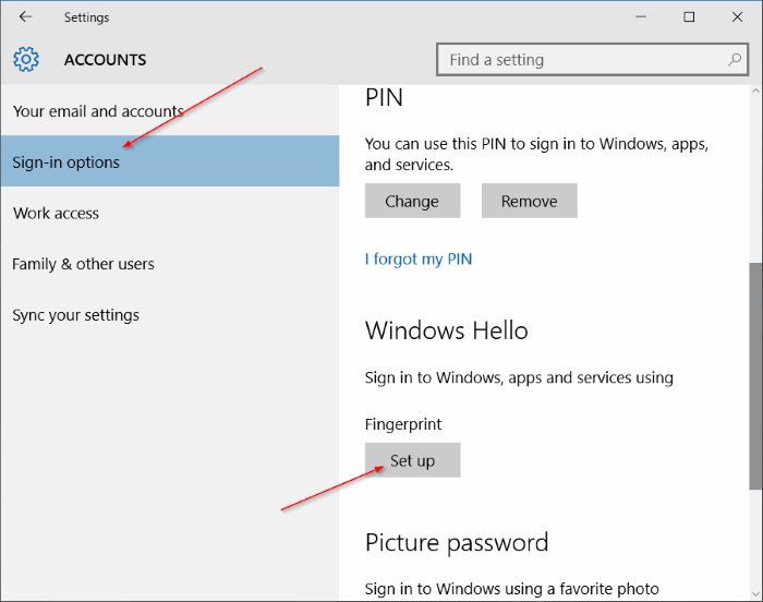 images 5 of How to login Windows 10 by fingerprint