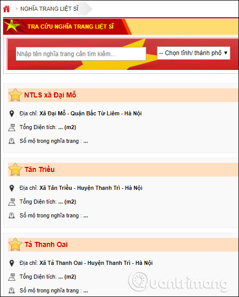 How to look up information of martyrs, find grave martyrs online Picture 8