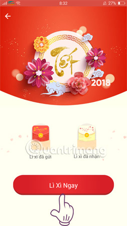 How to lucky money for relatives and friends through Zalo Pay application Picture 4