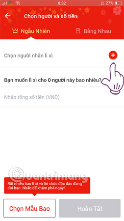 How to lucky money for relatives and friends through Zalo Pay application Picture 5