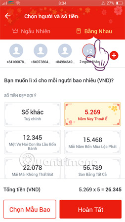 How to lucky money for relatives and friends through Zalo Pay application Picture 8