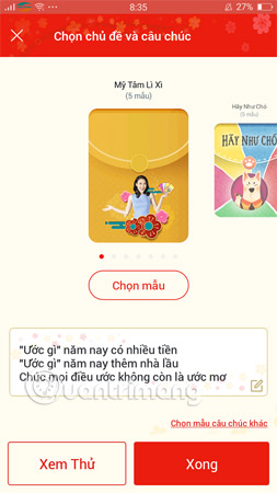 How to lucky money for relatives and friends through Zalo Pay application Picture 9