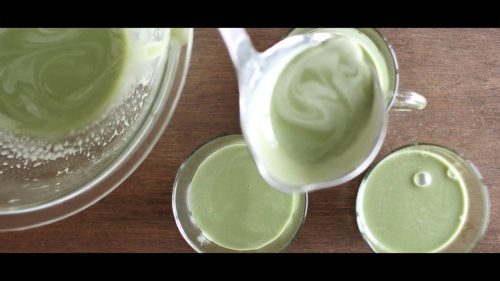 How to make green tea pudding, how to make 2-color mango pudding Picture 1