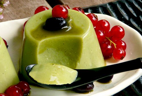 How to make green tea pudding, how to make 2-color mango pudding Picture 2