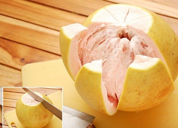 How to make lanterns from simple pomelos to welcome Mid-Autumn Festival Picture 2