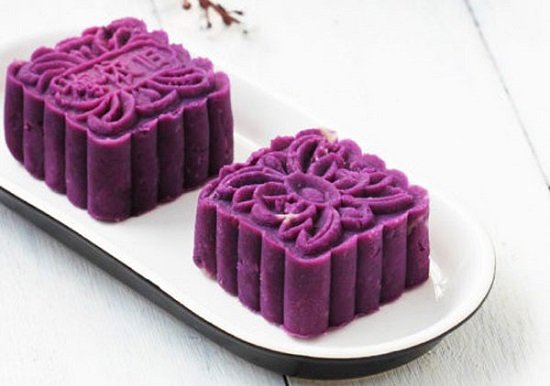 How to make moon cakes of purple sweet potatoes for people who are afraid of fat Picture 7