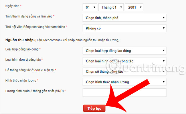 How to make Techcombank Online card Picture 1
