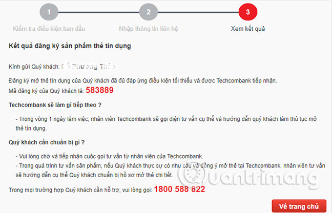 How to make Techcombank Online card Picture 3