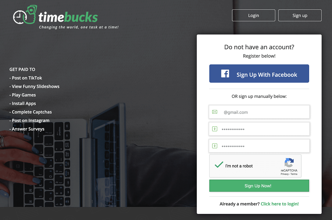 timebucks login