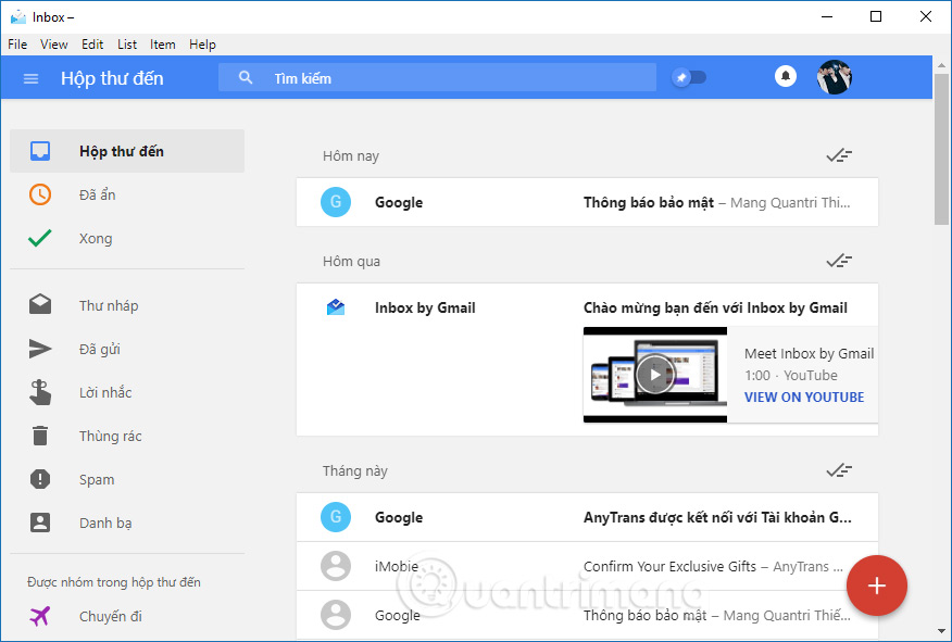 How to manage email in Google Inbox from the desktop Picture 6