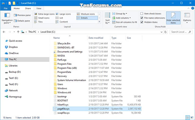 How To Manage Pagefile Virtual Memory In Windows 10 - TipsMake.com