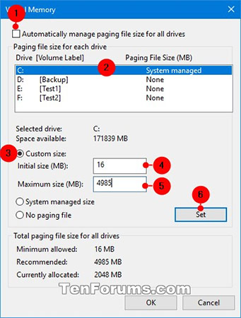 How to manage Pagefile virtual memory in Windows 10 Picture 5