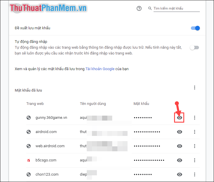How to manage passwords on Chrome, Coc Coc, Edge, Firefox browsers Picture 5