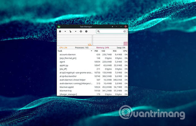 How to manage running processes with XFCE's Task Manager Picture 1