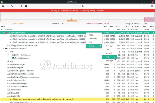 How to manage running processes with XFCE's Task Manager Picture 7