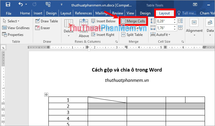 How to merge and split cells in Word Picture 10