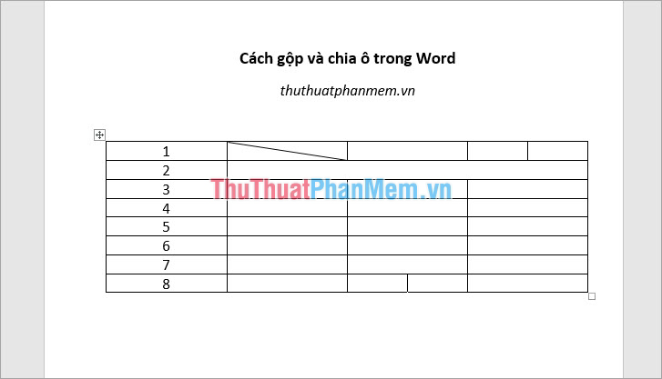 How to merge and split cells in Word Picture 11