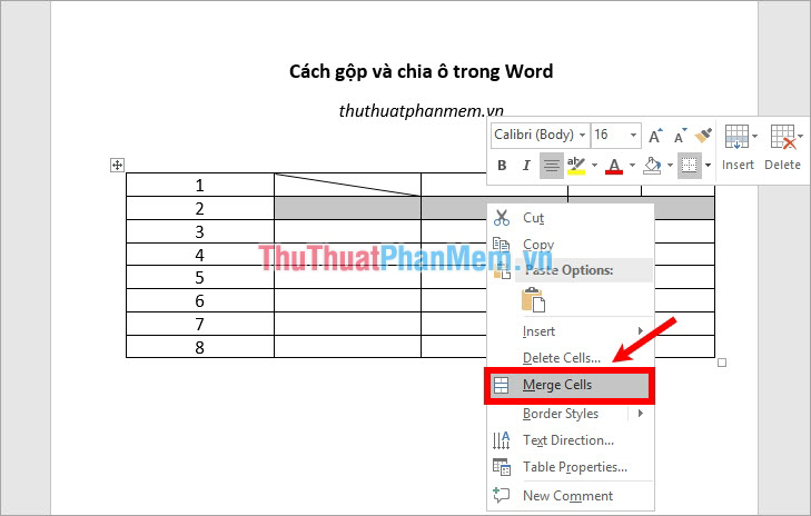 How To Merge And Split Cells In Word 0934