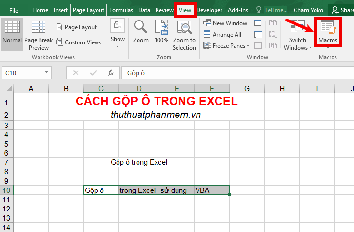 How to merge cells in Excel - Instructions to merge cells in Excel 2010, 2013, 2016 Picture 11