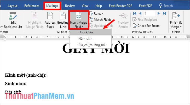 How to merge letters and documents (Mail Merge) in Word 2016