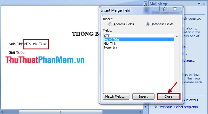How to merge mail (Mail Merge) in Word Picture 11