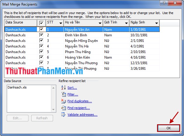 How to merge mail (Mail Merge) in Word Picture 7